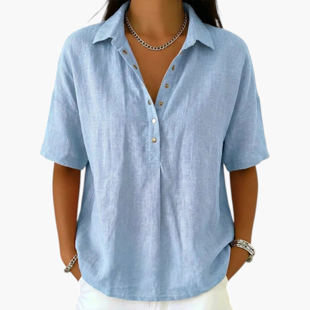 Elena | Blouse pour femme – Blouse classique élégante à boutonnage et manches longues