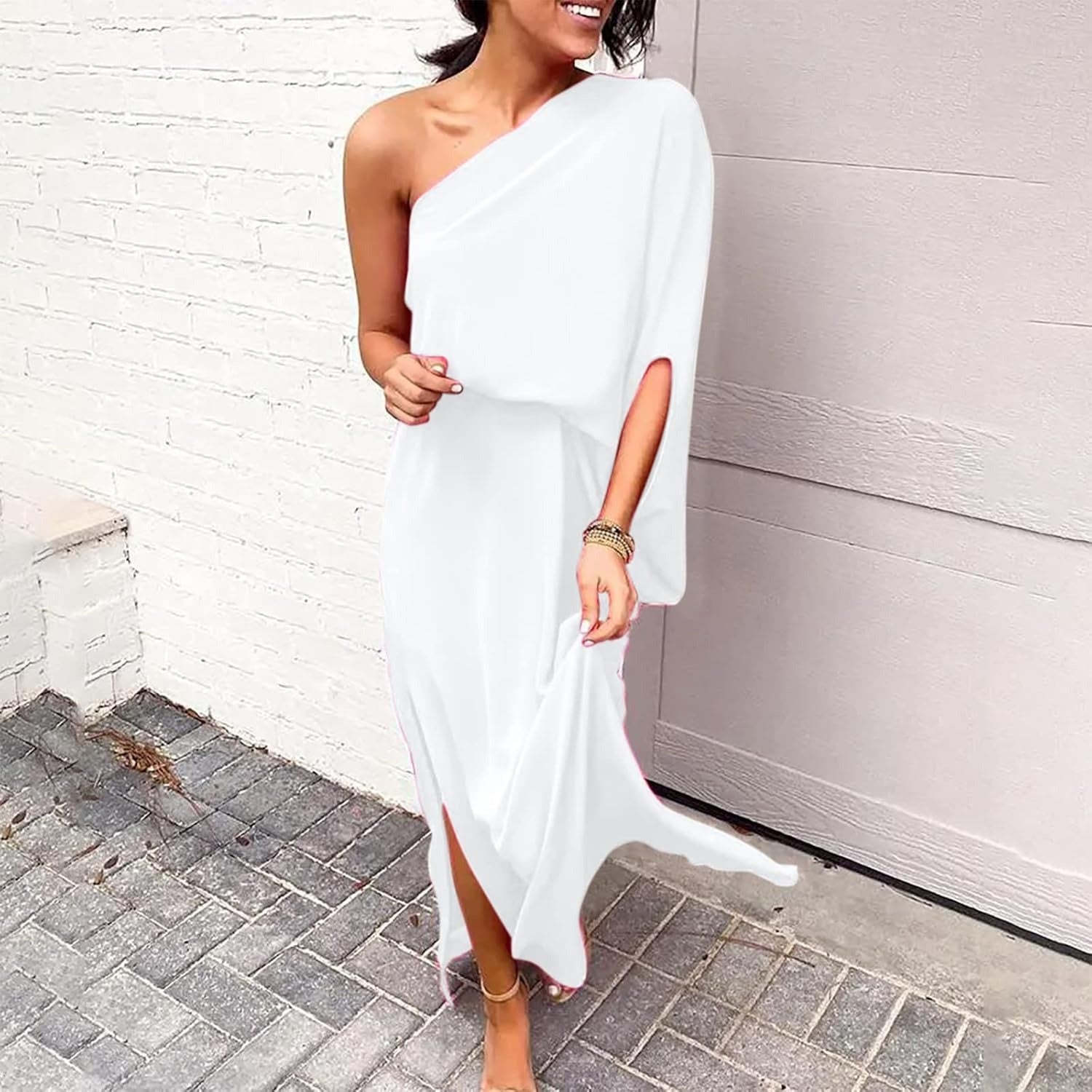 Éléonore | Robe d'invitée de mariage – Élégante robe maxi à une épaule