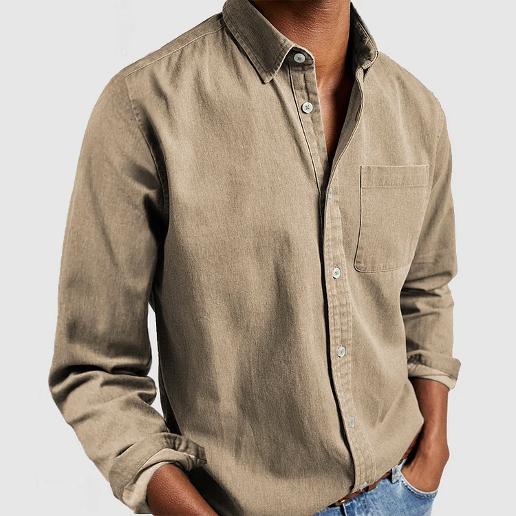 Finnois | Chemise Homme – Élégante Chemise Classique en Bleu Foncé pour Bureau et Loisirs