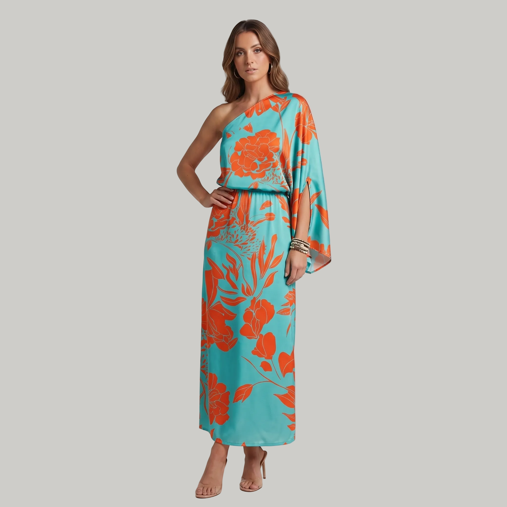Éléonore | Robe d'invitée de mariage – Élégante robe maxi à une épaule