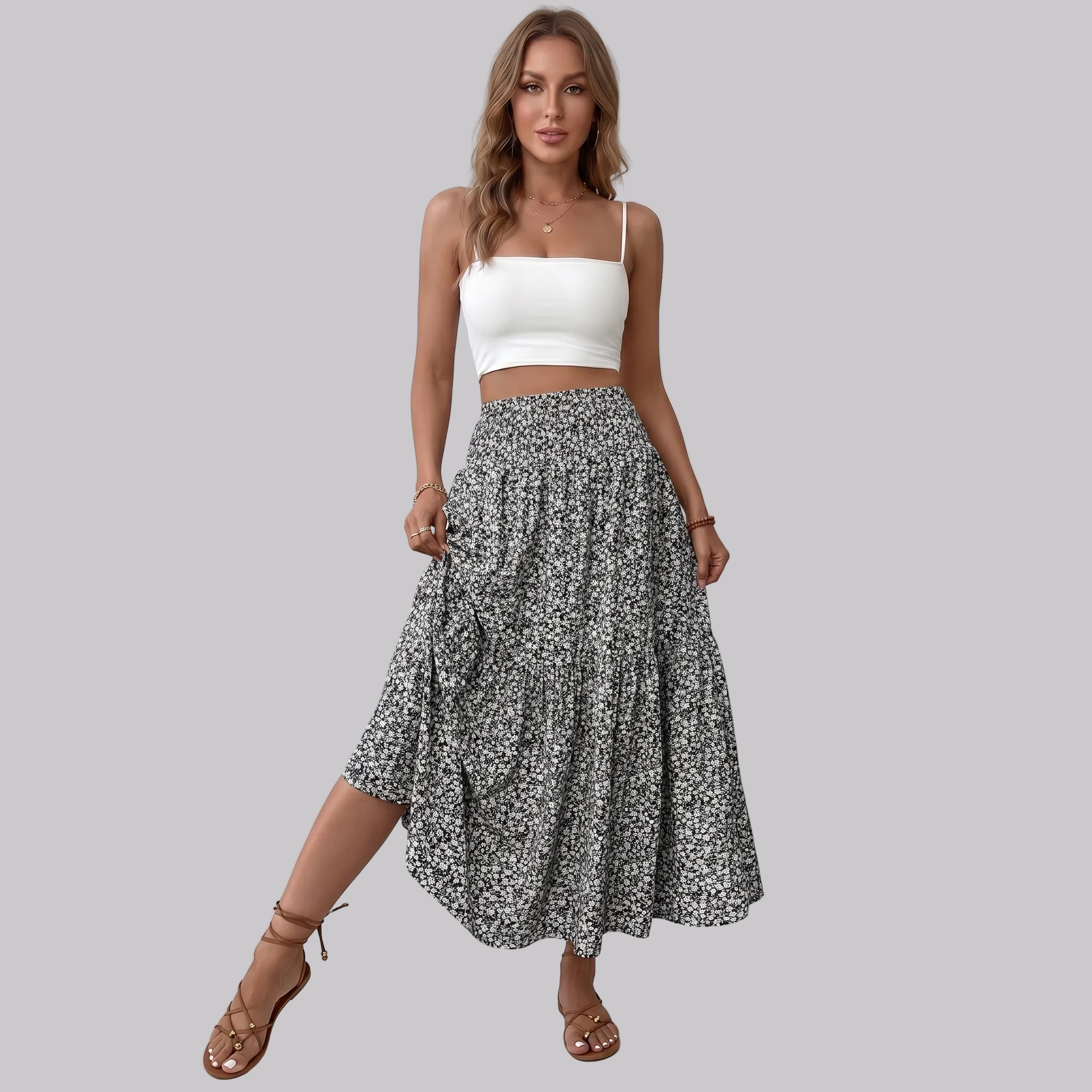 Maja | Jupe à fleurs – Jupe élégante à taille structurée et motif floral