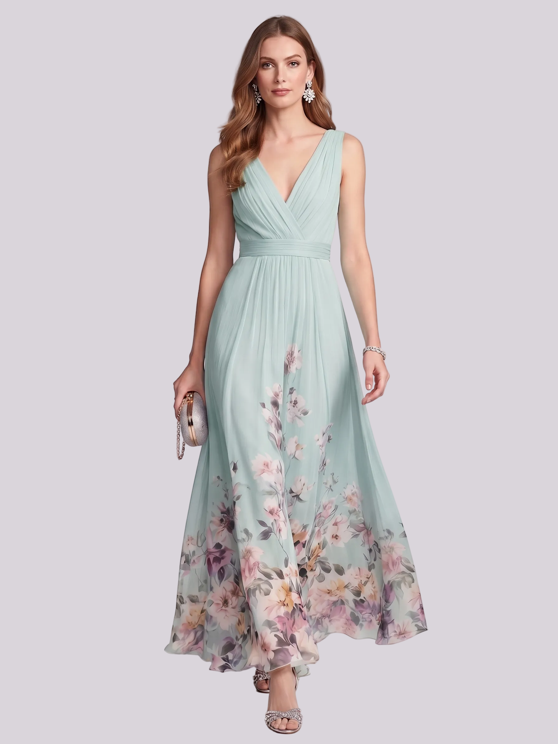 Madison | Robe d'été maxi – Élégante robe florale avec corsage plissé