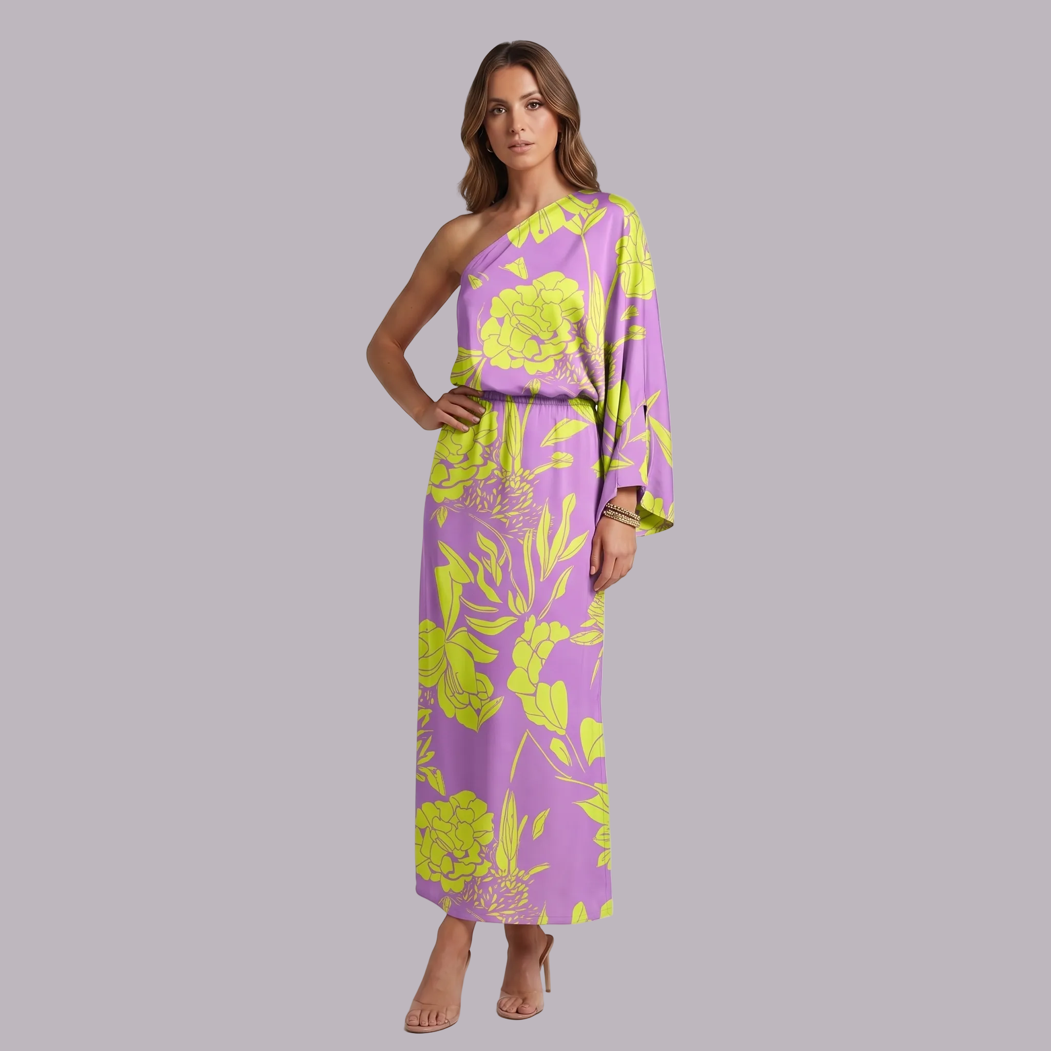 Éléonore | Robe d'invitée de mariage – Élégante robe maxi à une épaule