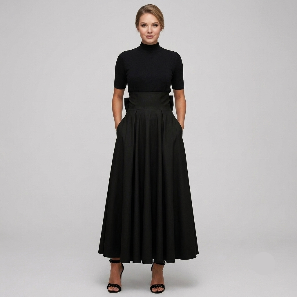 Larissa | Jupe Maxi – Jupe noire élégante pour les occasions festives