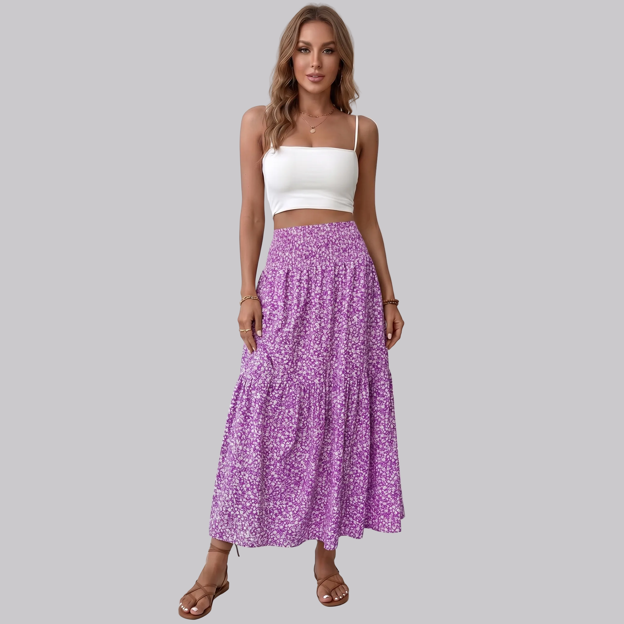 Maja | Jupe à fleurs – Jupe élégante à taille structurée et motif floral