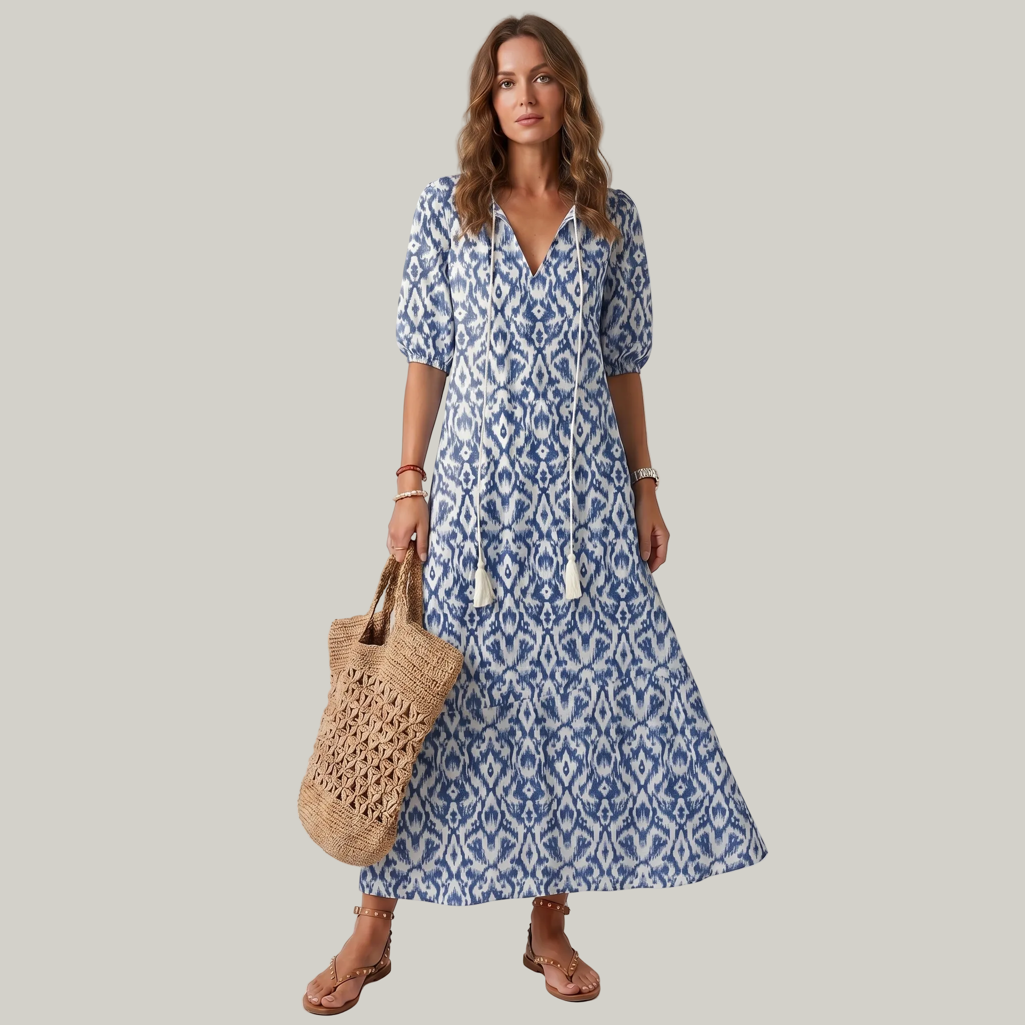 Savane | Robe Bohème Longue – Élégante Robe Fluide Idéale pour Été et Sorties