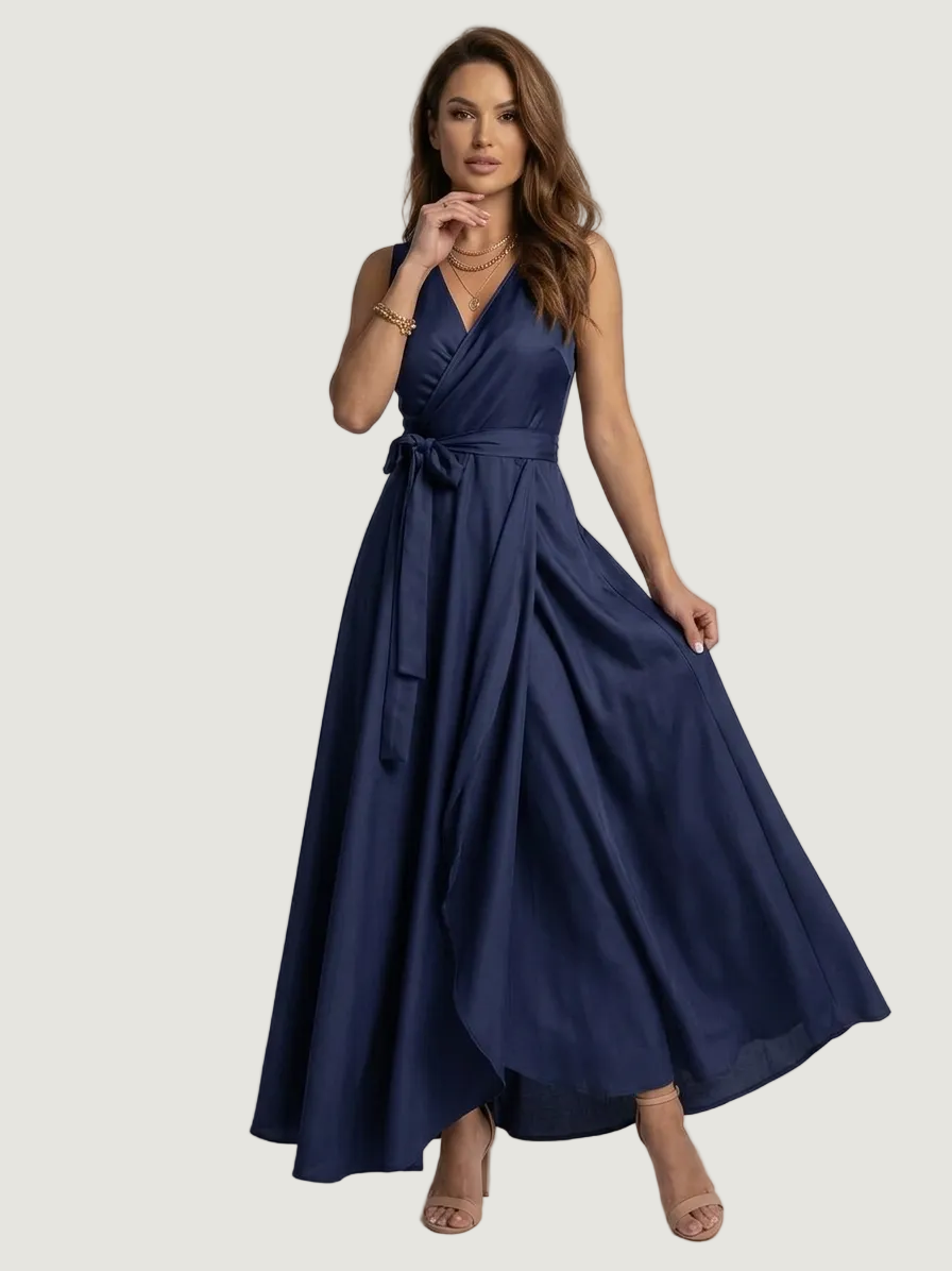 Hailey | Robe Longue Portefeuille – Élégante Robe de Mariage pour Invitées, Style Chic et Fluide
