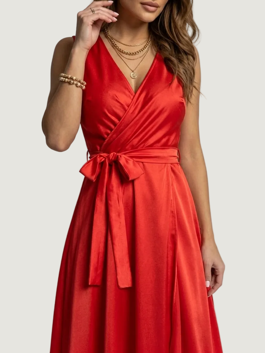 Hailey | Robe Longue Portefeuille – Élégante Robe de Mariage pour Invitées, Style Chic et Fluide