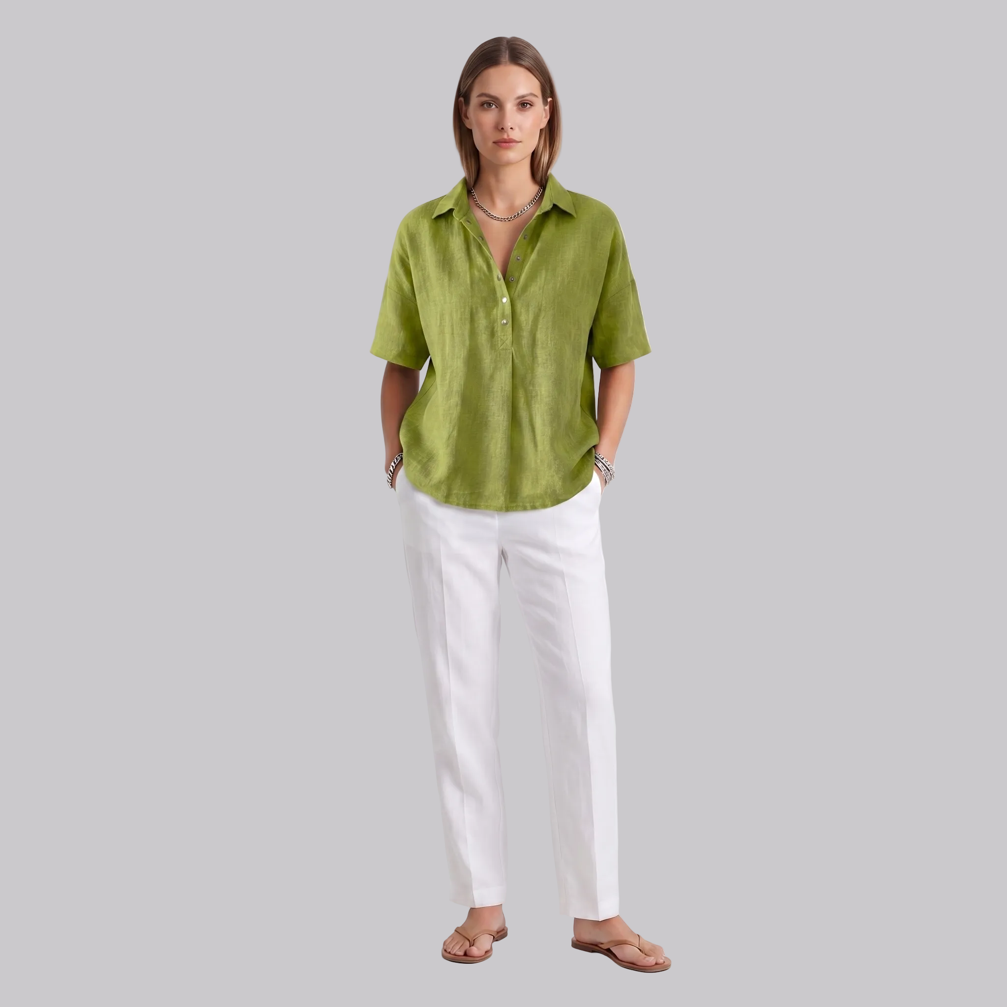 Elena | Blouse pour femme – Blouse classique élégante à boutonnage et manches longues