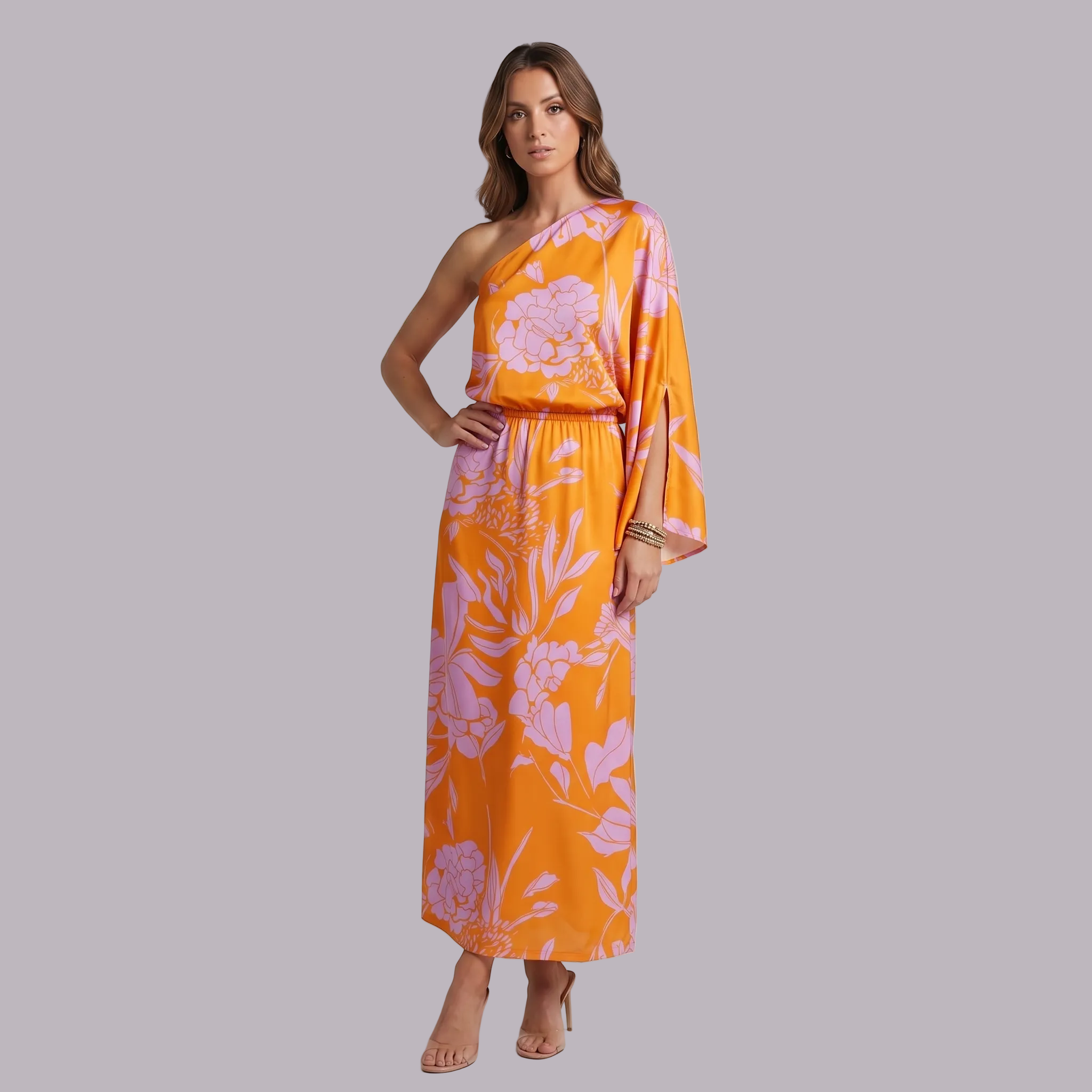 Éléonore | Robe d'invitée de mariage – Élégante robe maxi à une épaule