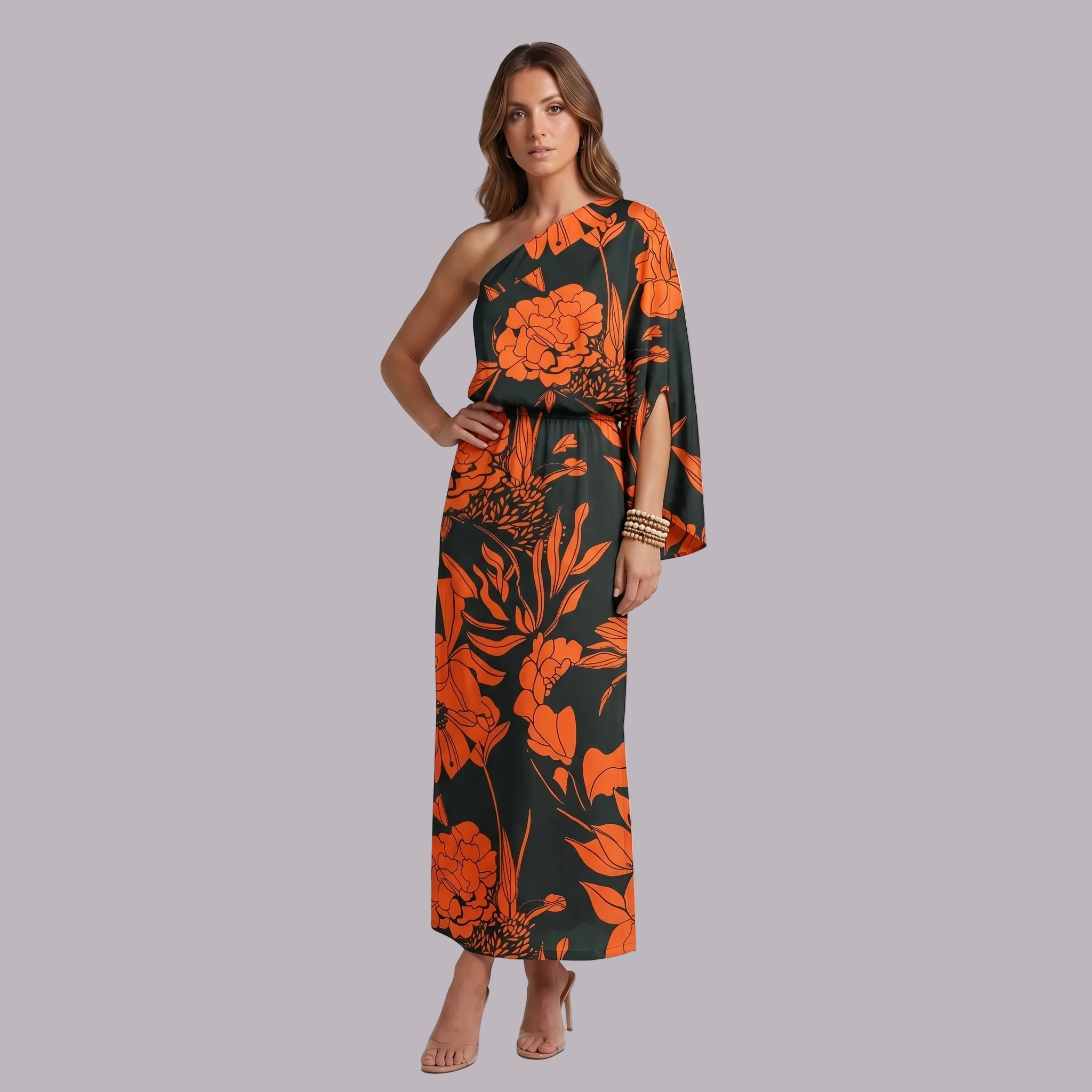 Éléonore | Robe d'invitée de mariage – Élégante robe maxi à une épaule