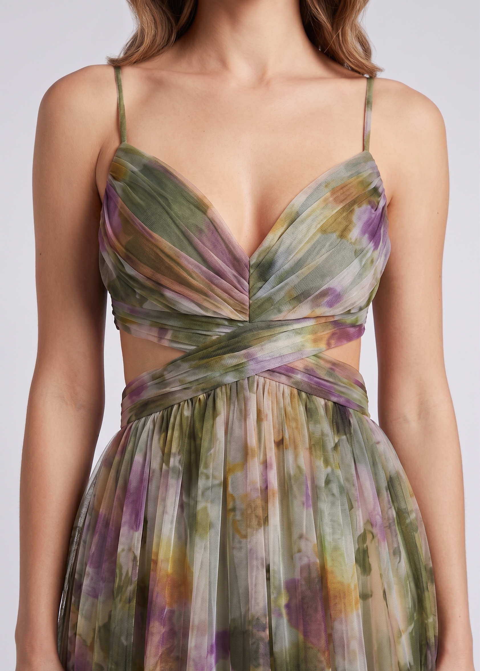 Aria | Robe d'invité de mariage – Élégante robe longue maxi à fleurs avec détails texturés