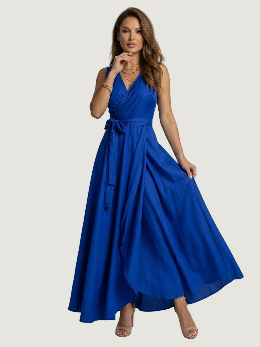 Hailey | Robe Longue Portefeuille – Élégante Robe de Mariage pour Invitées, Style Chic et Fluide