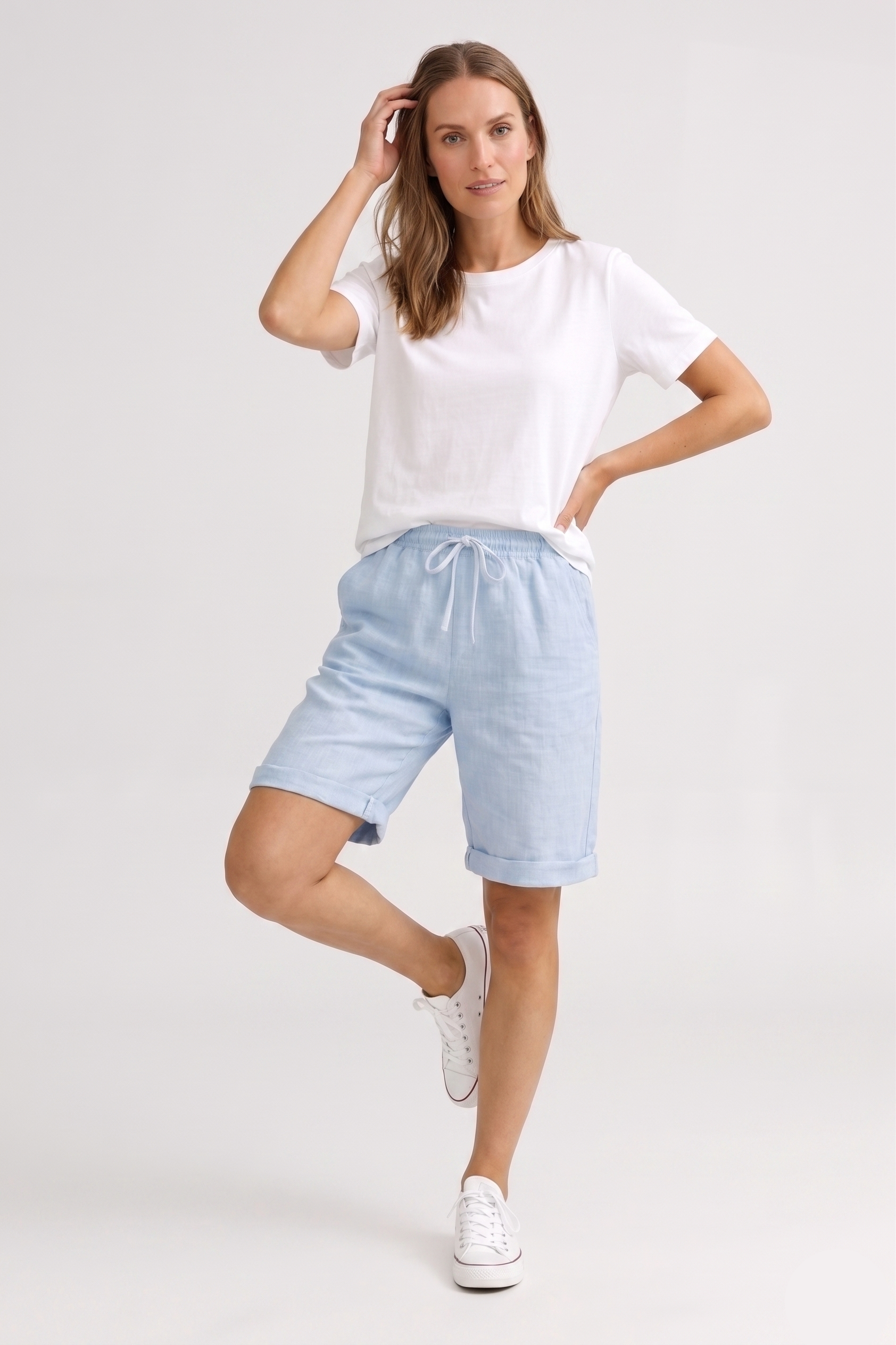 Aveline | Pantalon capri en lin – Pantalon décontracté et confortable pour les journées chaudes