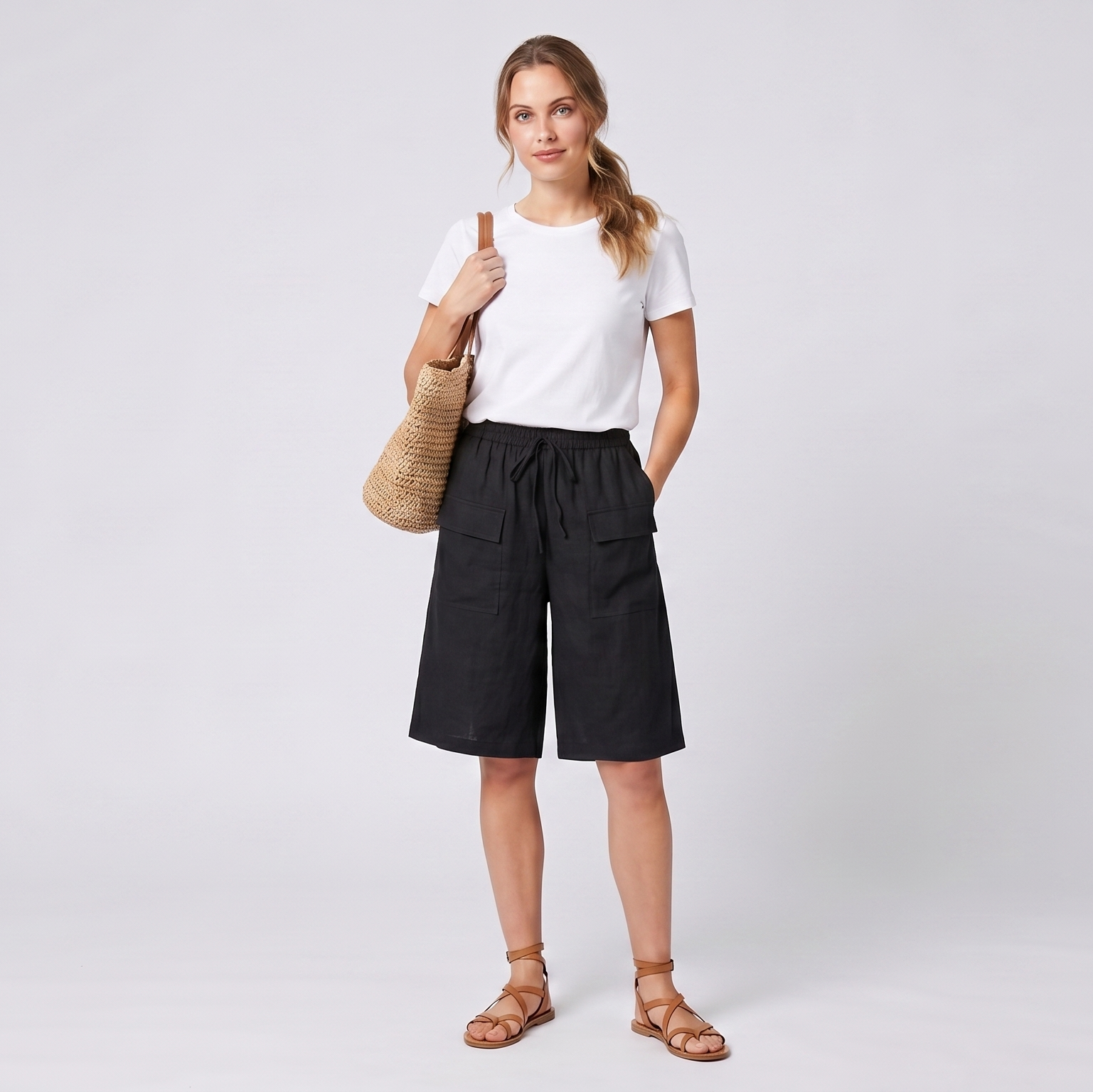 Sofia | Short à taille élastique – Short confortable et réglable pour femme