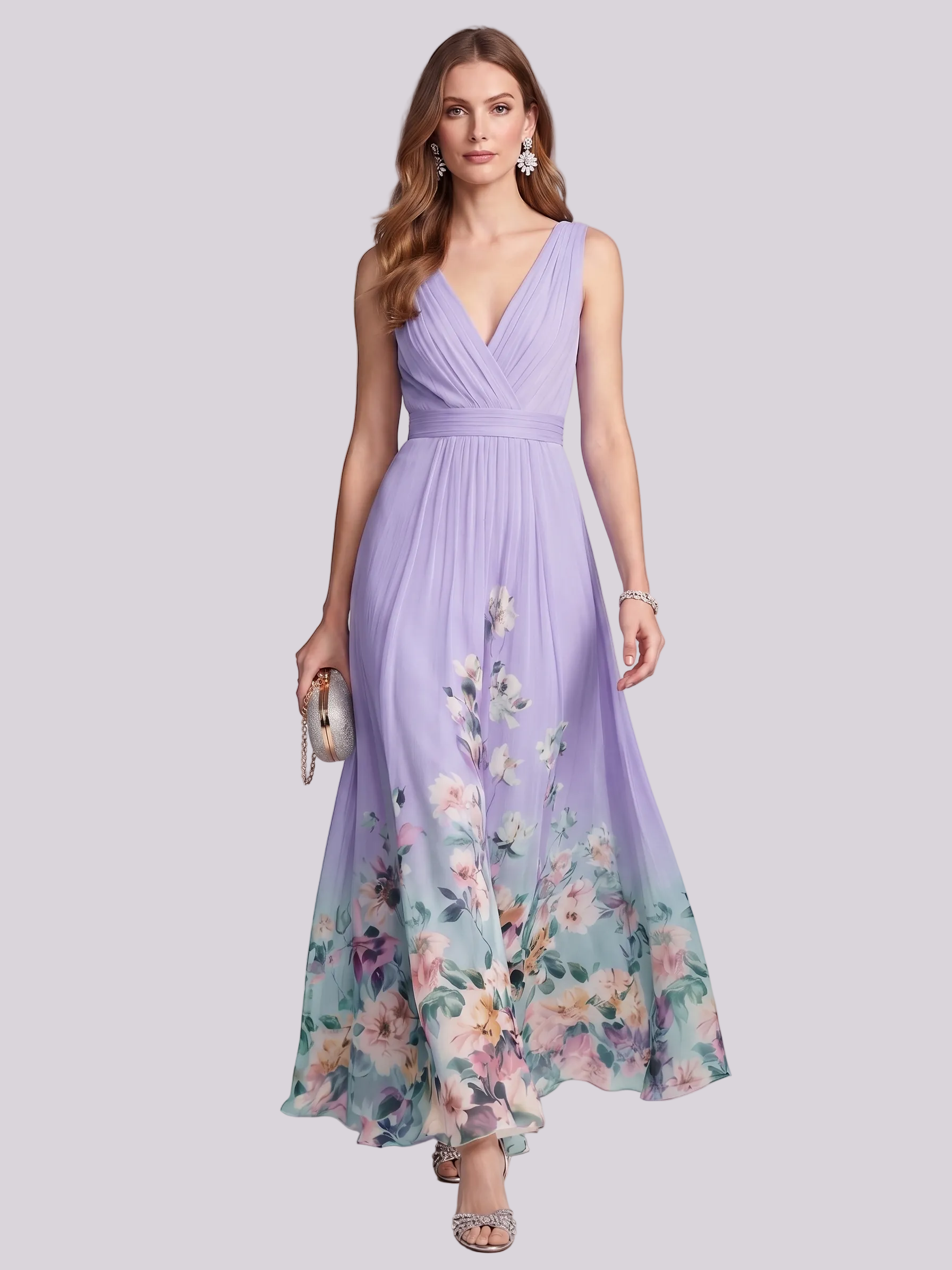 Madison | Robe d'été maxi – Élégante robe florale avec corsage plissé