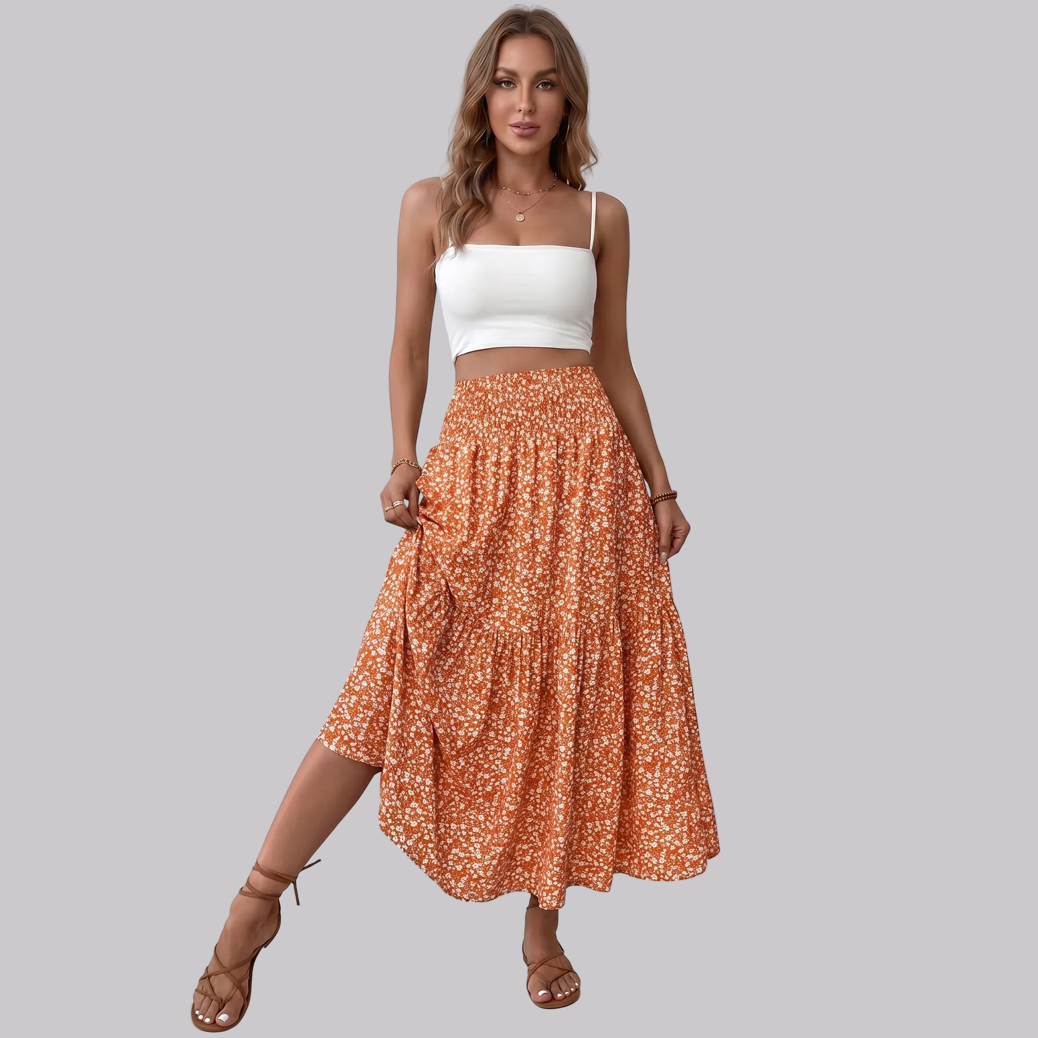 Maja | Jupe à fleurs – Jupe élégante à taille structurée et motif floral