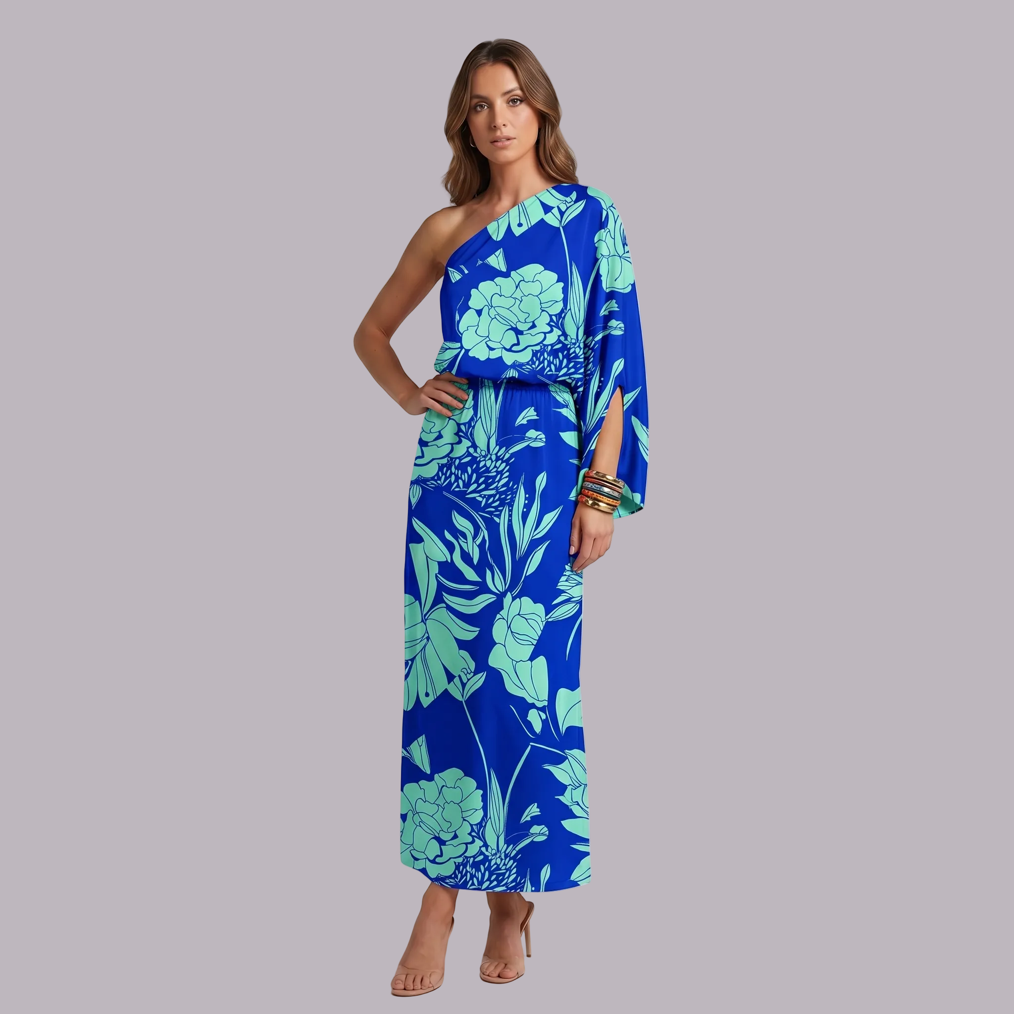 Éléonore | Robe d'invitée de mariage – Élégante robe maxi à une épaule