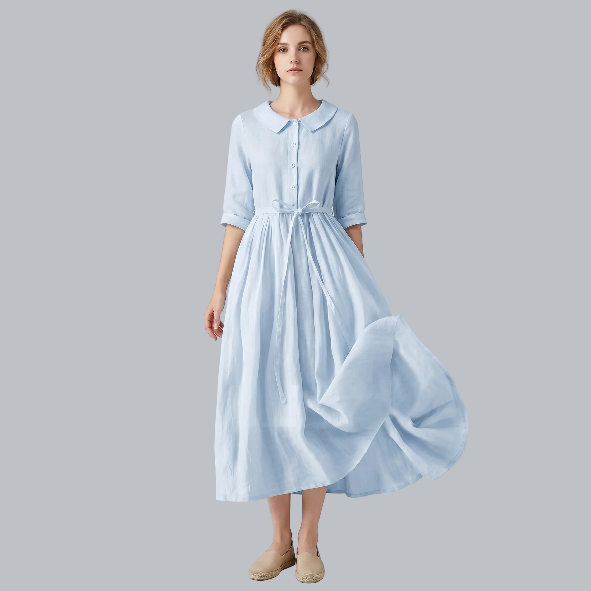 Céline | Robe d'été – Élégante robe longue à nouer pour un confort estival