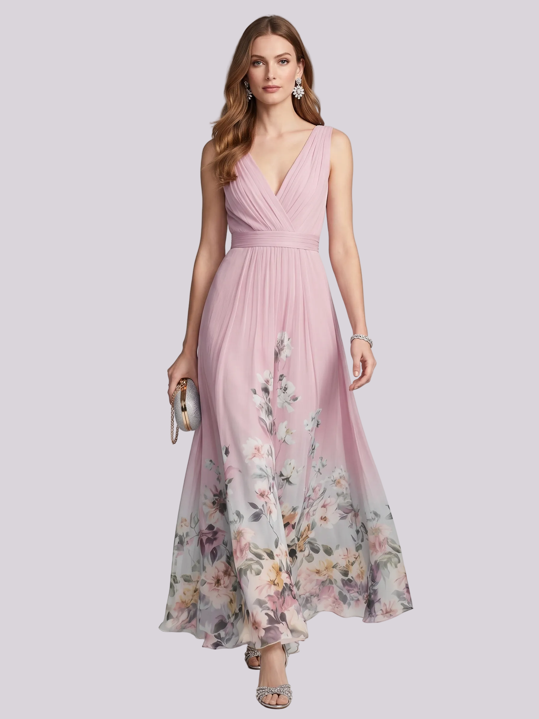 Madison | Robe d'été maxi – Élégante robe florale avec corsage plissé