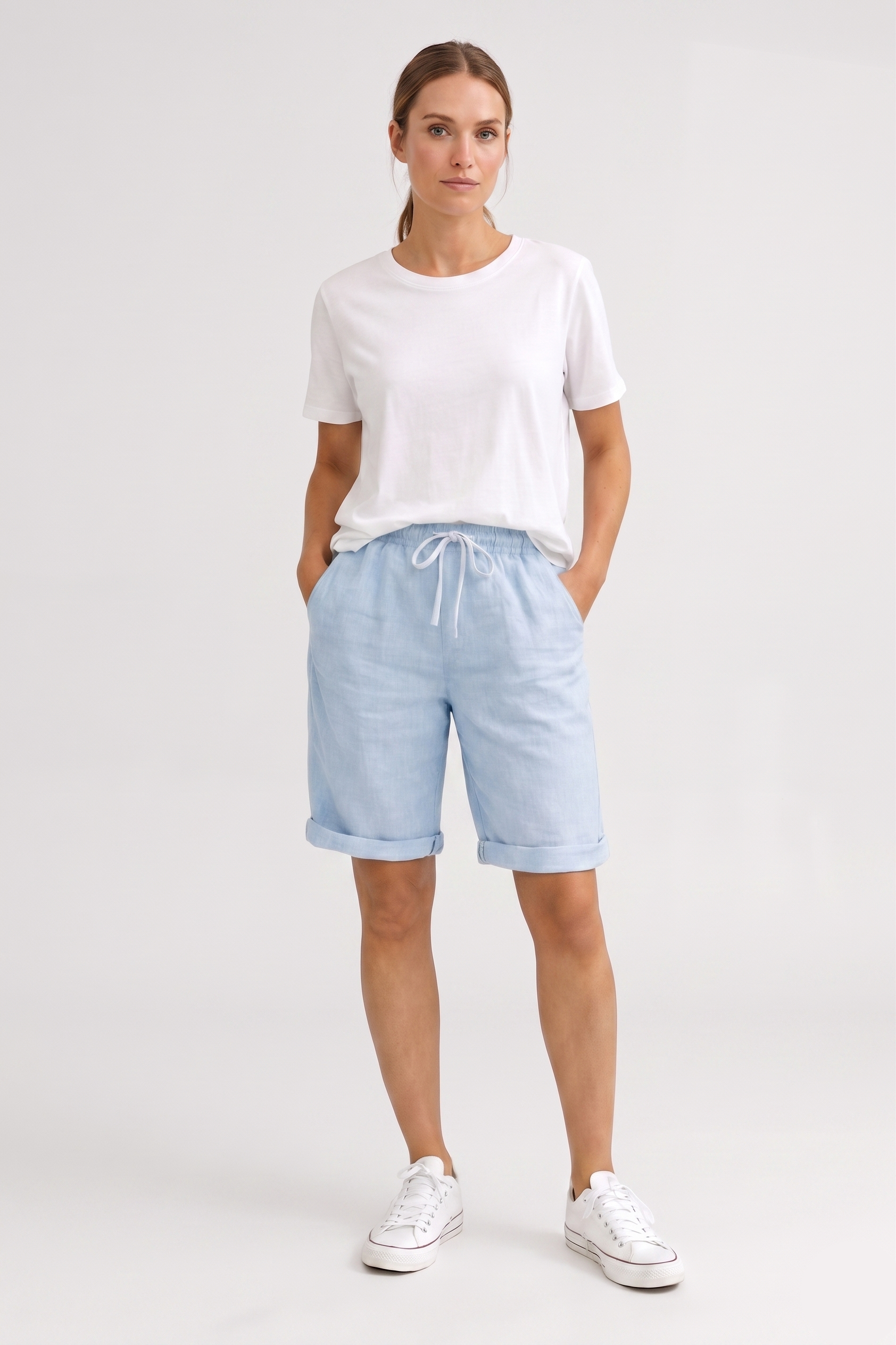 Aveline | Pantalon capri en lin – Pantalon décontracté et confortable pour les journées chaudes