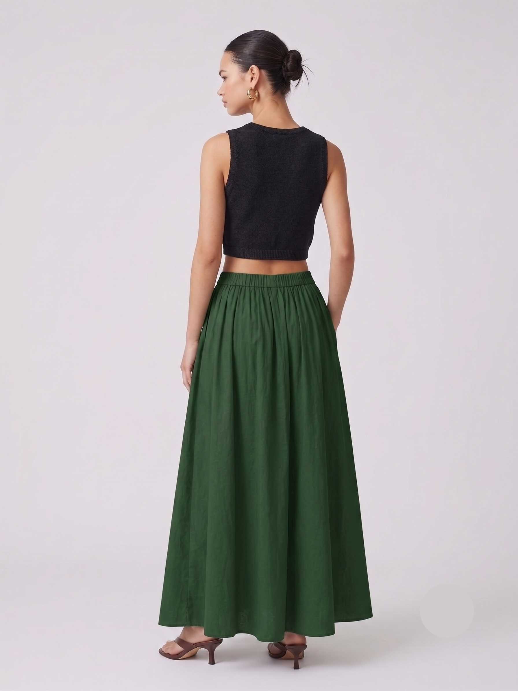 Nora | Jupe Maxi Plissée Taille Haute – Jupe élégante en lin pour le quotidien et les fêtes