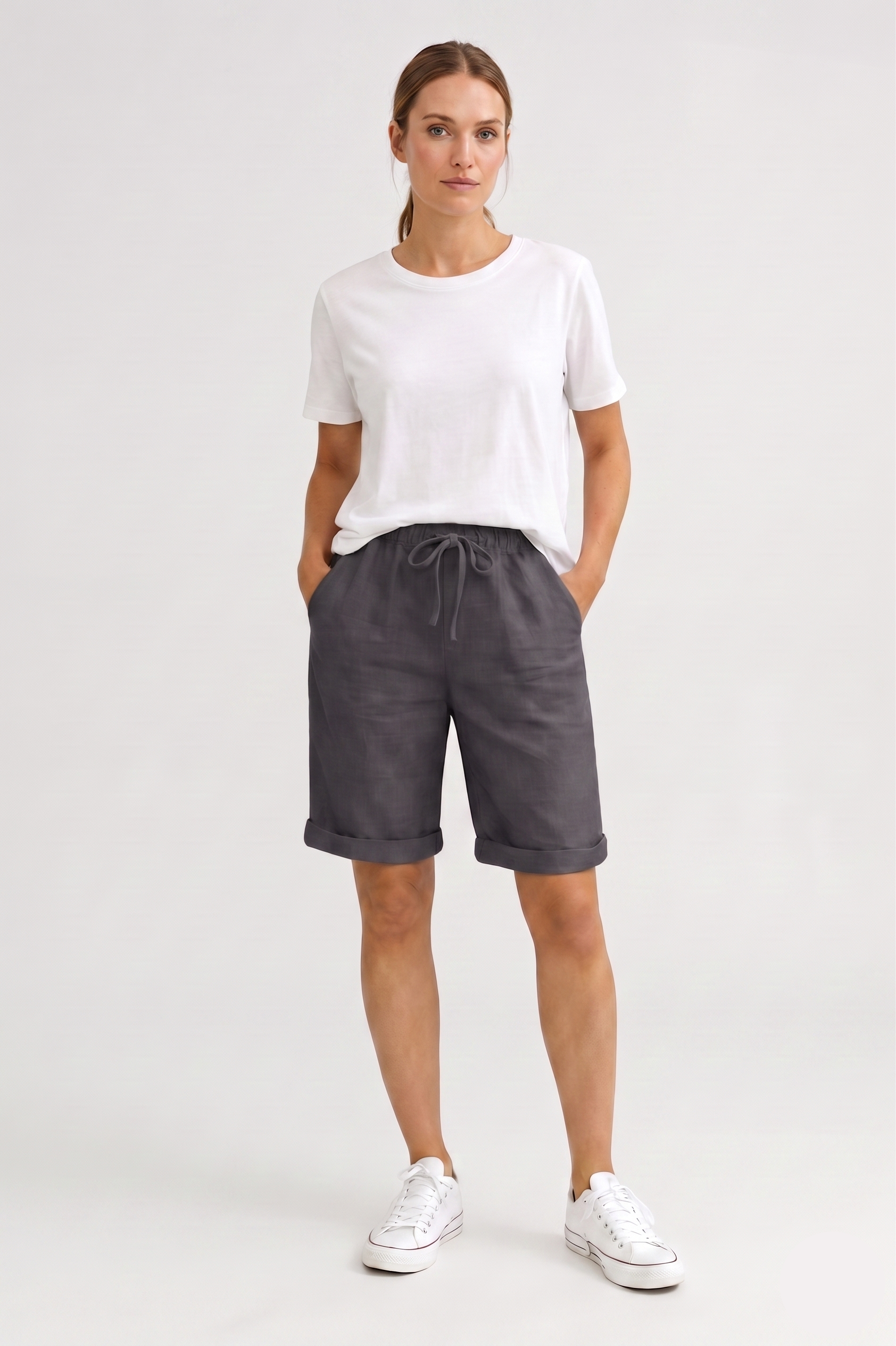 Aveline | Pantalon capri en lin – Pantalon décontracté et confortable pour les journées chaudes