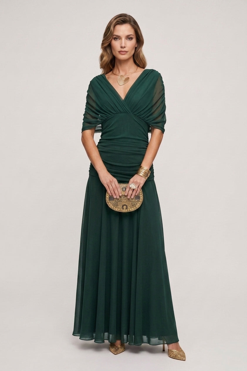 Bella™ | Robe longue élégante à col en V – Superbe robe pour les fêtes et le quotidien