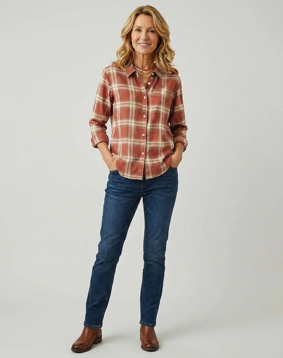 Katarzyna | Chemise à carreaux – Chemise à carreaux chic pour le printemps et l'automne