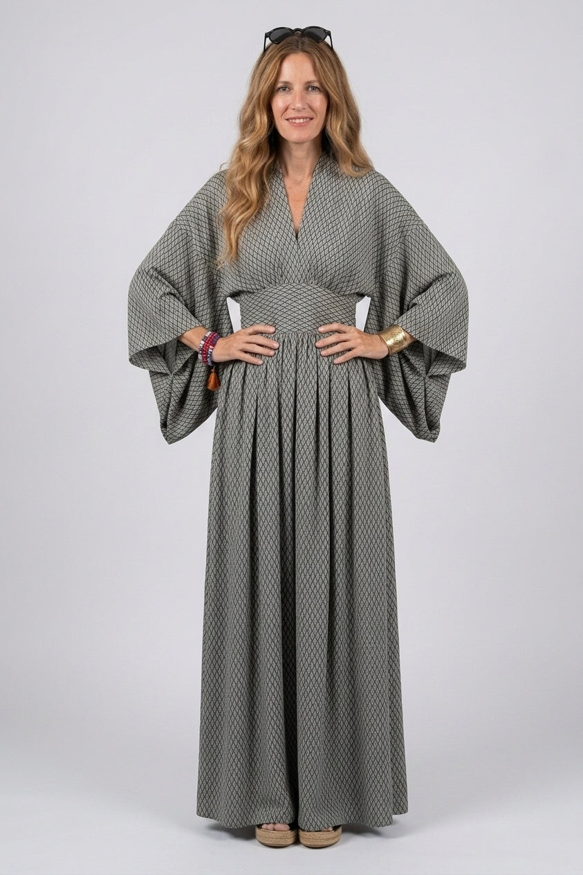 Sienne | Robe Longue Imprimée – Élégante Robe Maxi d'Été avec Silhouette Fluide