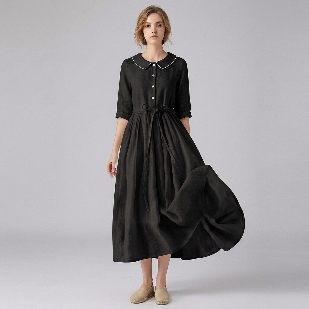 Céline | Robe d'été – Élégante robe longue à nouer pour un confort estival