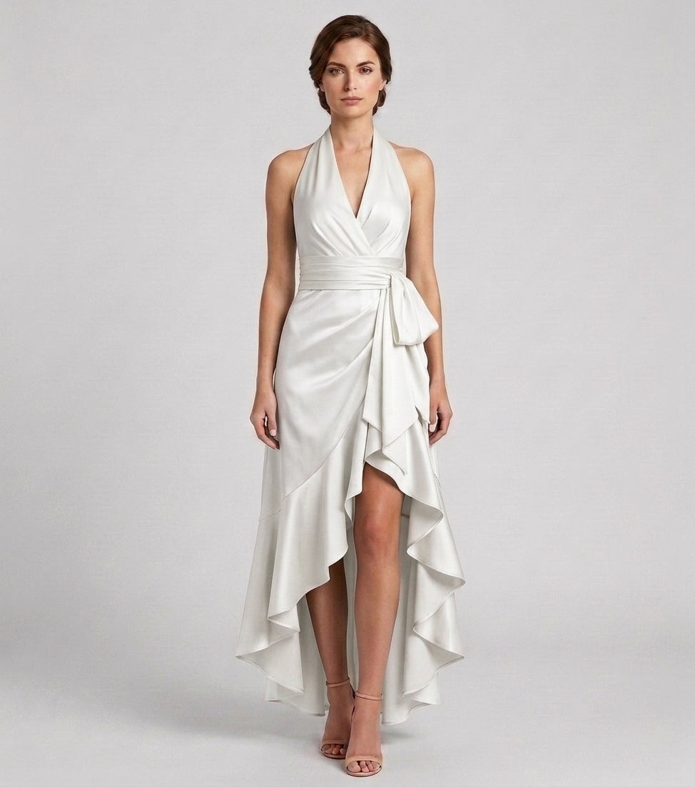Callie | Robe de Soirée – Élégante Robe Longue Dos Nu avec Ourlet à Volants