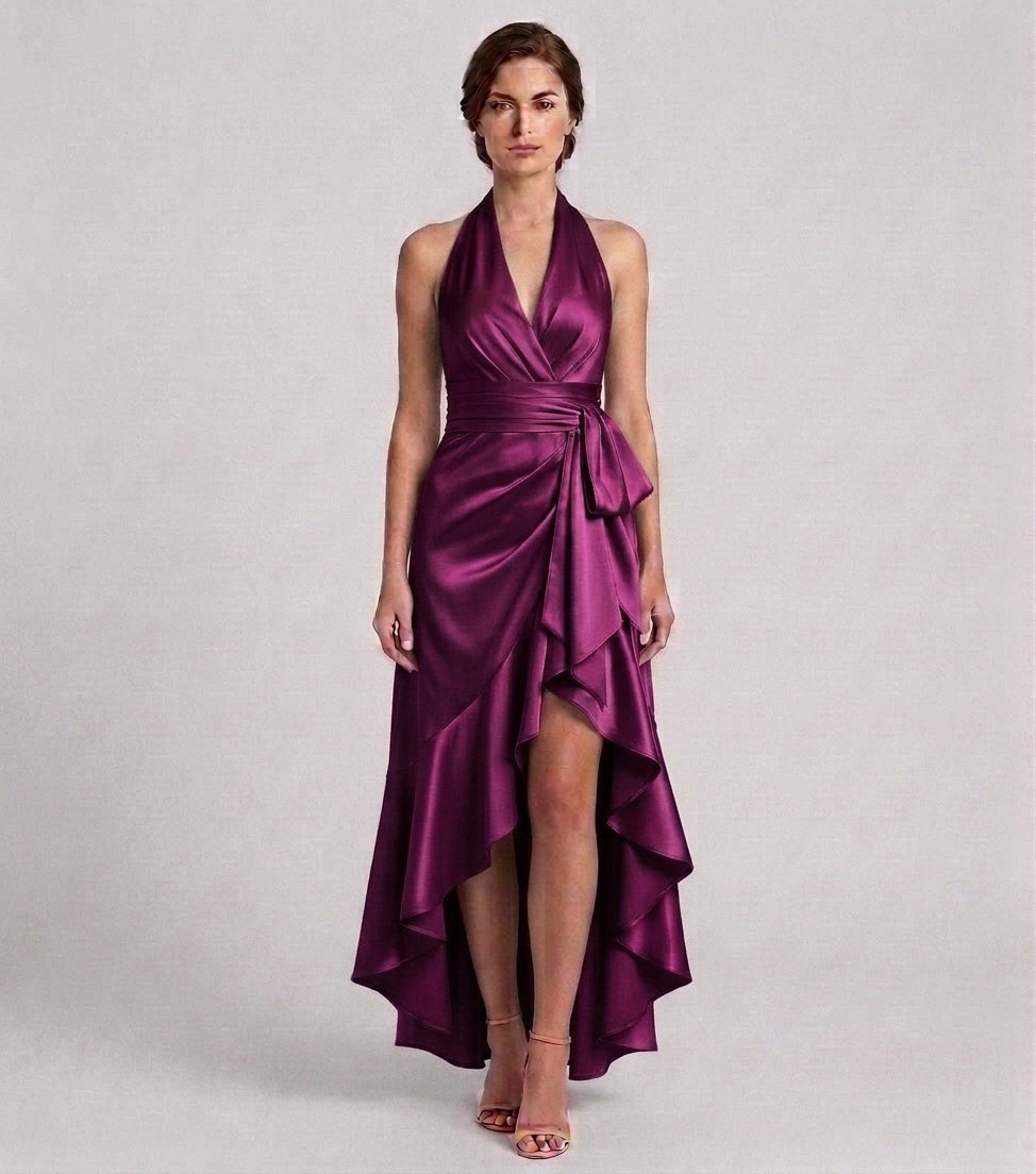Callie | Robe de Soirée – Élégante Robe Longue Dos Nu avec Ourlet à Volants