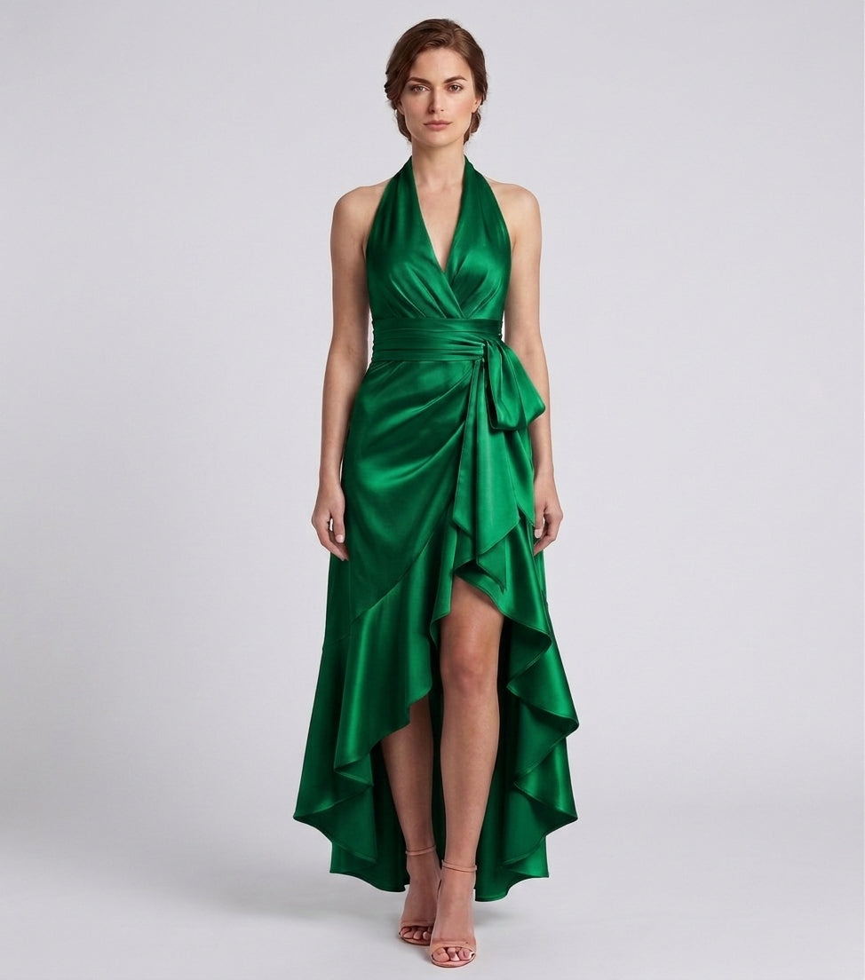 Callie | Robe de Soirée – Élégante Robe Longue Dos Nu avec Ourlet à Volants