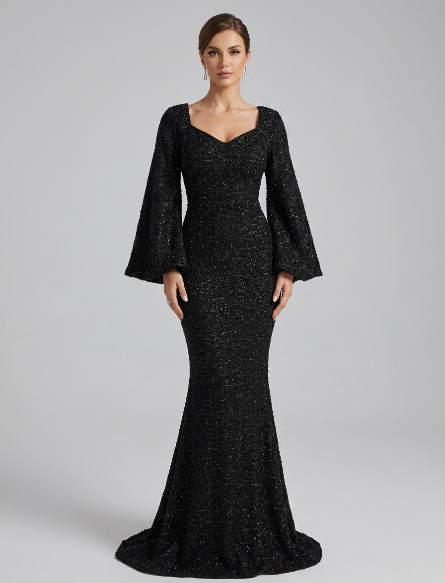 Lucie | Robe longue sirène – Élégante robe de soirée avec détails en paillettes