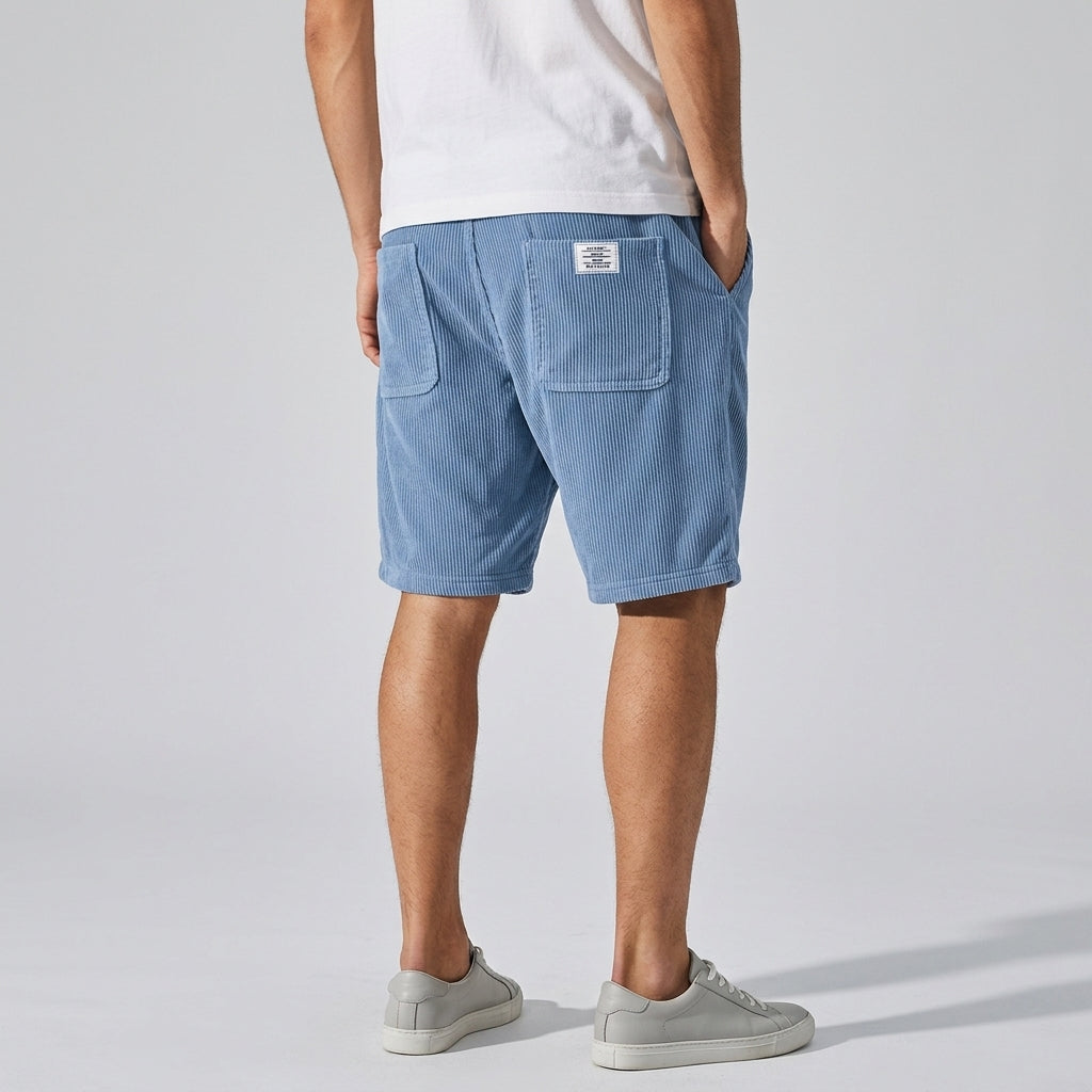Lässig | Short pour homme – Short décontracté à motif velours côtelé et taille élastique