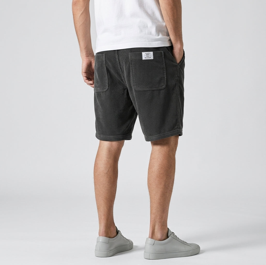 Lässig | Short pour homme – Short décontracté à motif velours côtelé et taille élastique