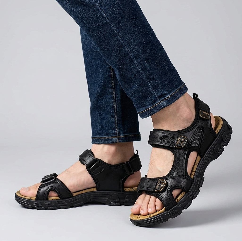 Homme | Sandales confort – Sandales orthopédiques ergonomiques d'été à structure respirante et semelle rembourrée