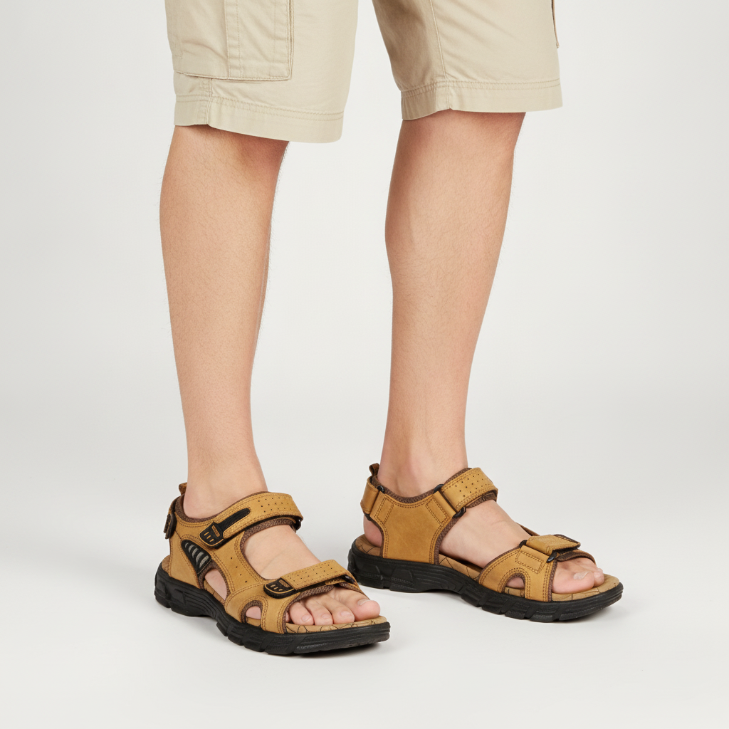Homme | Sandales confort – Sandales orthopédiques ergonomiques d'été à structure respirante et semelle rembourrée