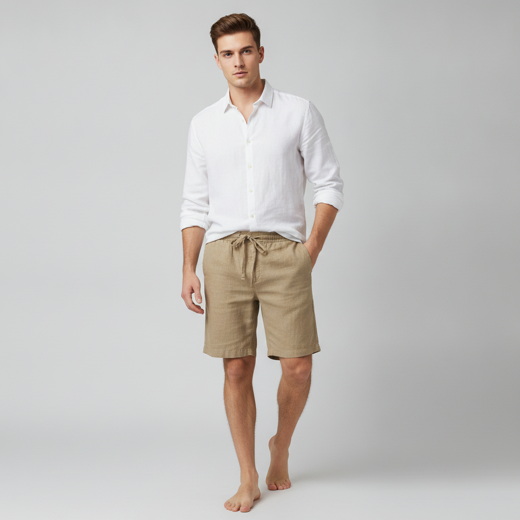 Albin | Short de plage décontracté – Short en lin léger pour homme pour la plage et la détente