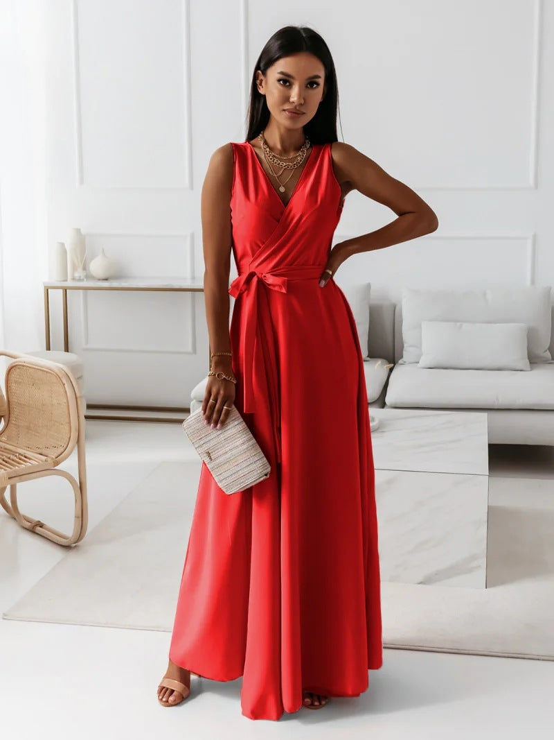 Hailey | Robe Longue Portefeuille – Élégante Robe de Mariage pour Invitées, Style Chic et Fluide
