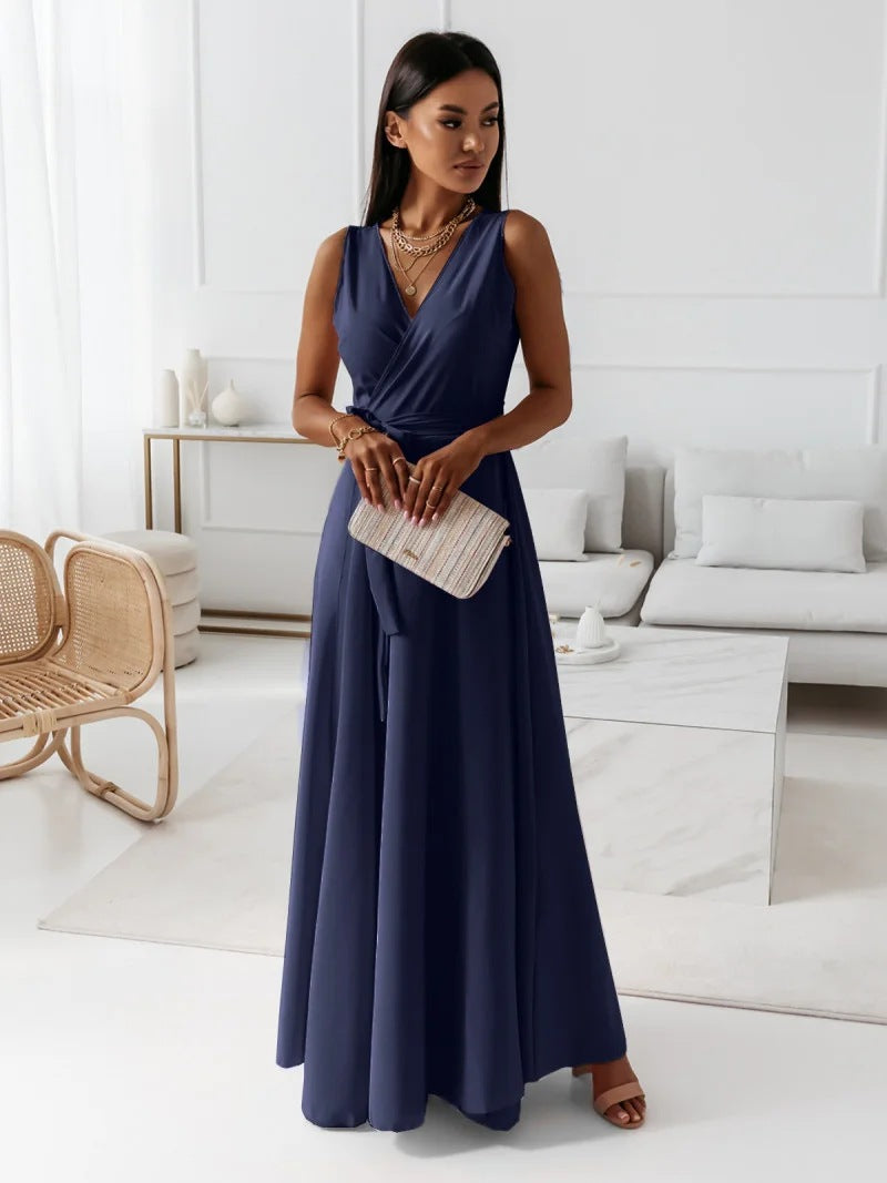 Hailey | Robe Longue Portefeuille – Élégante Robe de Mariage pour Invitées, Style Chic et Fluide