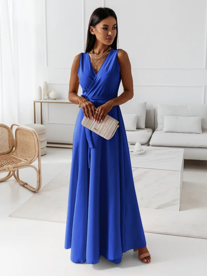 Hailey | Robe Longue Portefeuille – Élégante Robe de Mariage pour Invitées, Style Chic et Fluide