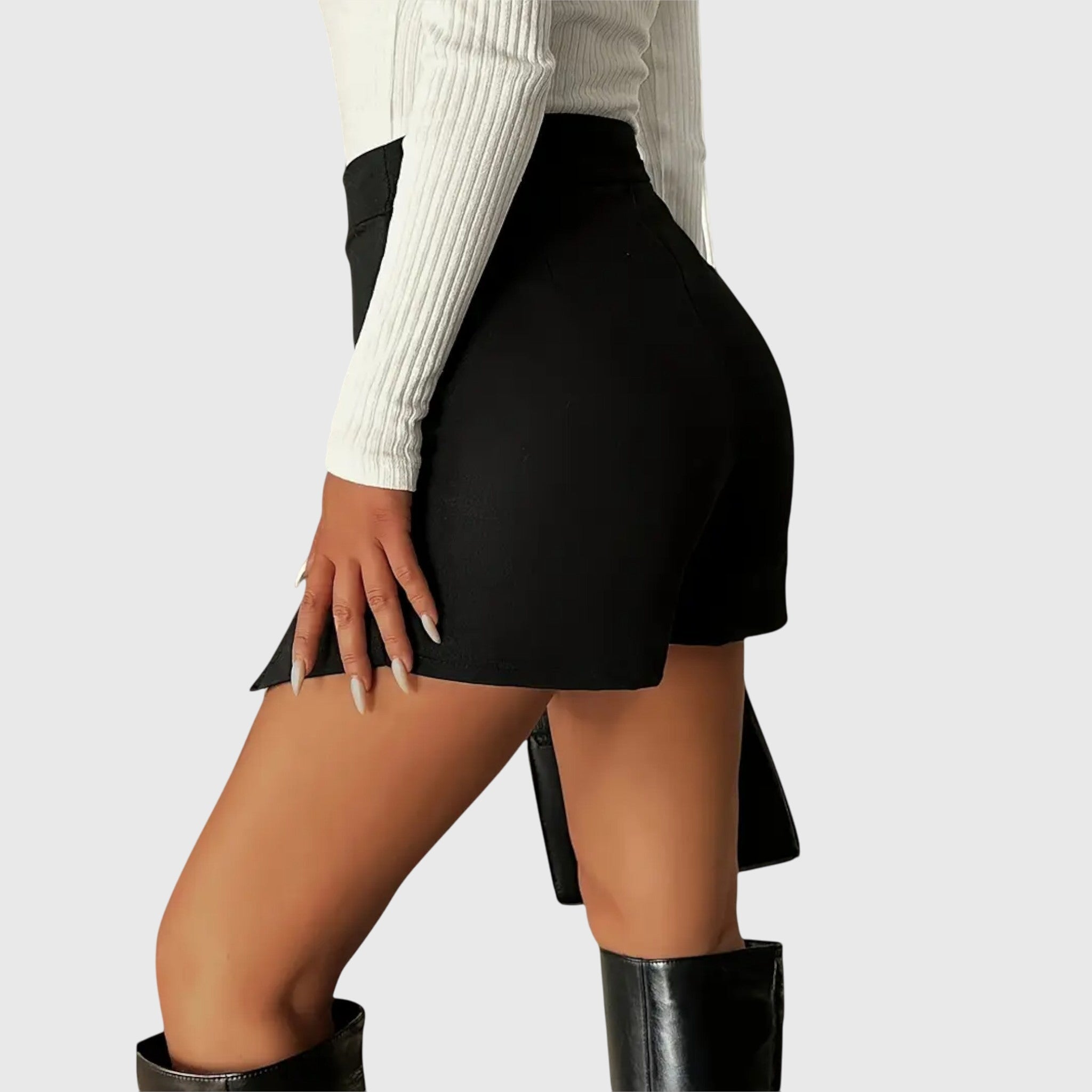 Johanna | Jupe Crayon – Jupe crayon noire élégante à fente – Parfaite pour toutes les occasions