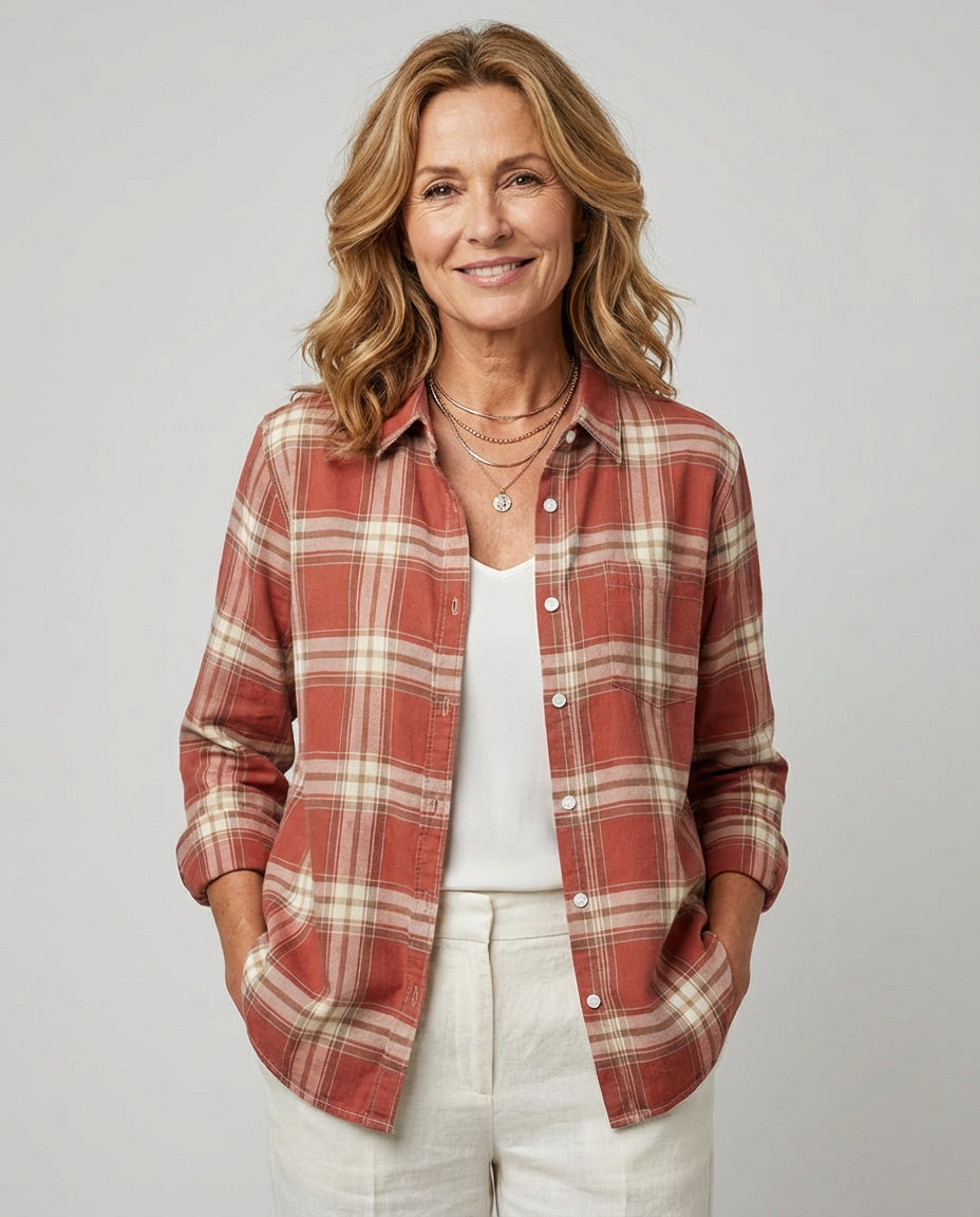 Katarzyna | Chemise à carreaux – Chemise à carreaux chic pour le printemps et l'automne