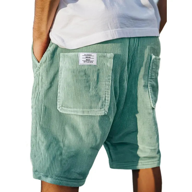 Lässig | Short pour homme – Short décontracté à motif velours côtelé et taille élastique