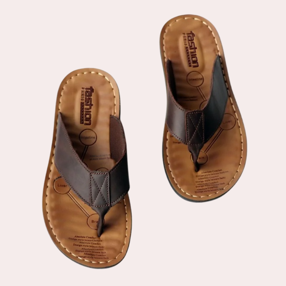 Lowell | Tongs d'été – Sandales confortables aspect cuir pour un usage quotidien