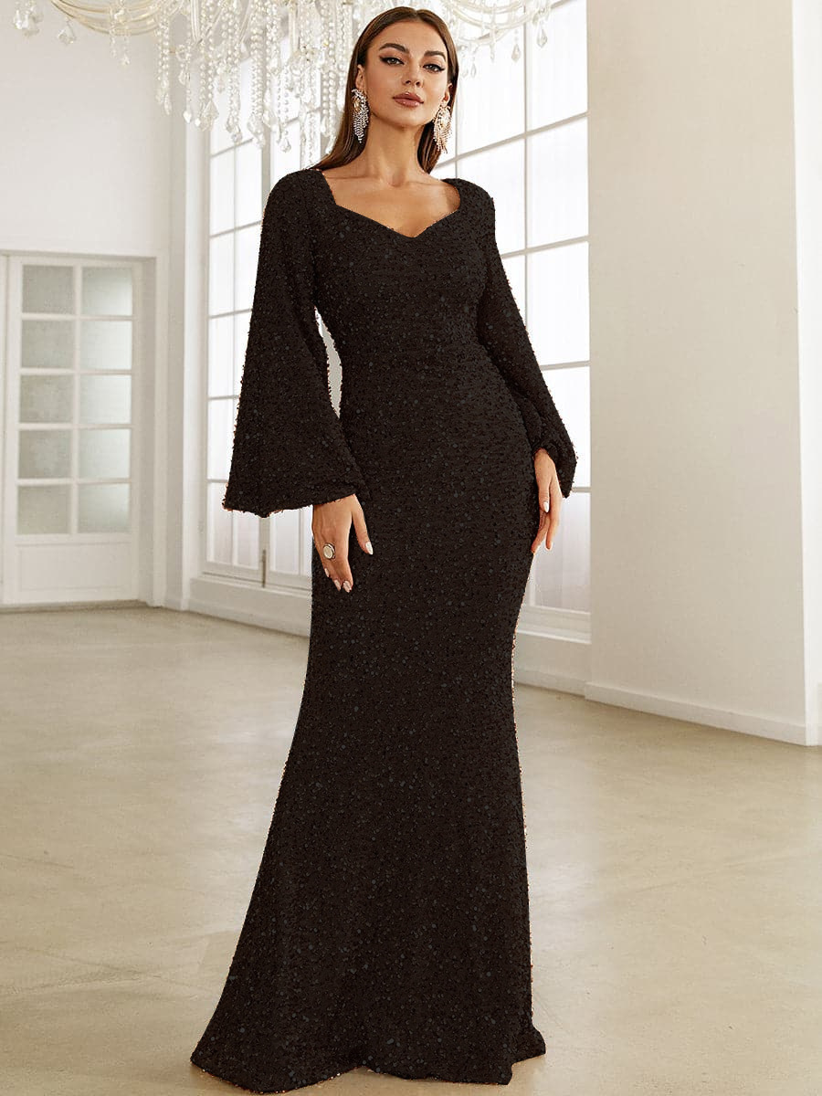 Lucie | Robe longue sirène – Élégante robe de soirée avec détails en paillettes