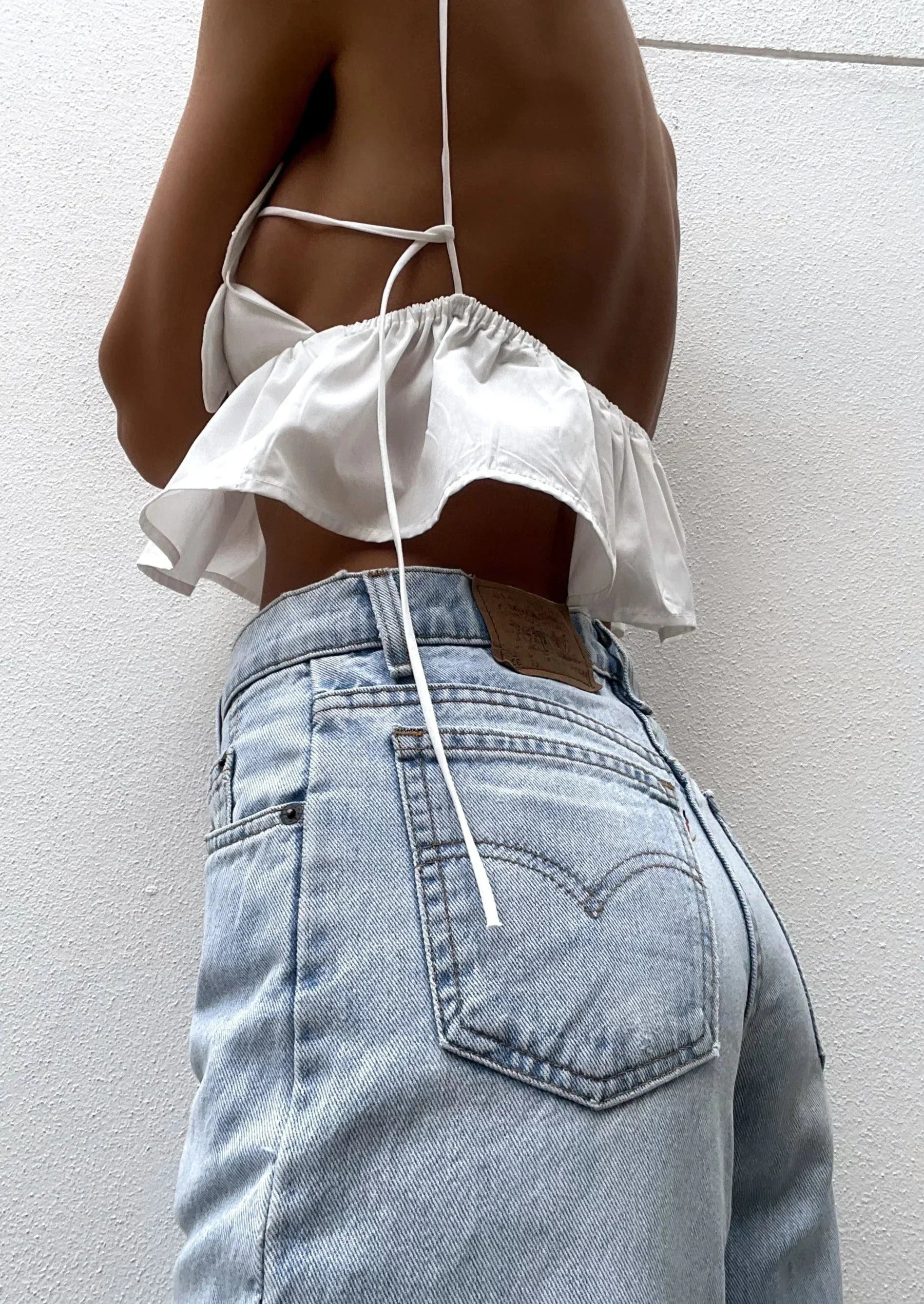 Lysia | Crop top pour femme – Top élégant à appliqués floraux pour les fêtes d'été