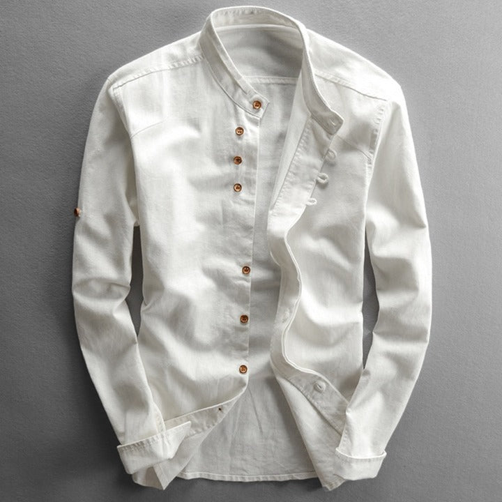 Mads | Chemise Japonaise pour Homme – Élégante Chemise Minimaliste avec Col Montant